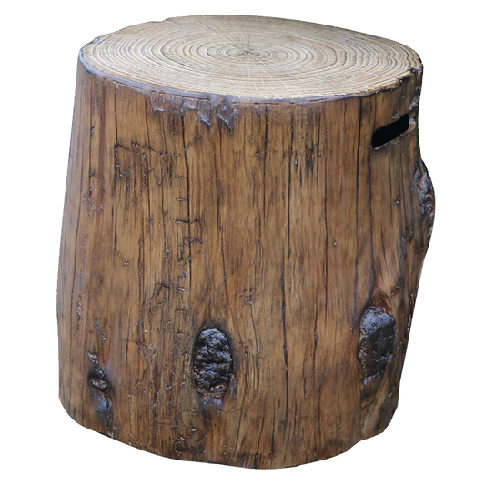 Deksel voor gasflessen, boomstam-look, bruin, Eco-Stone, voor 5kg gasfles