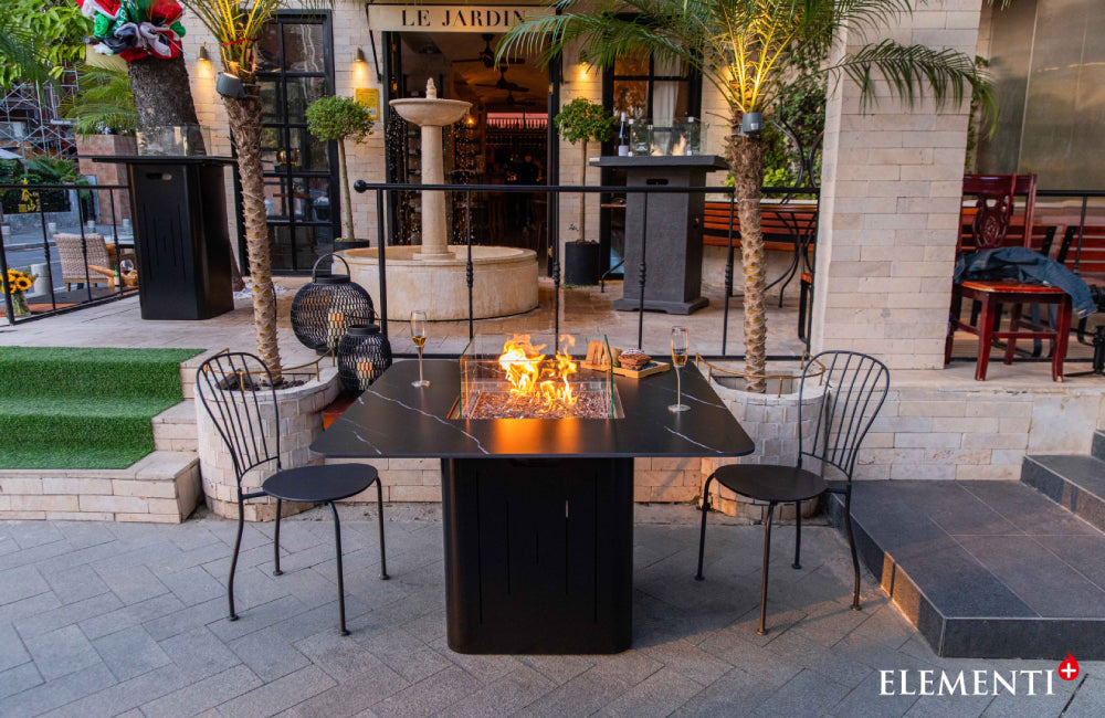eettafel met ingebouwde gashaard