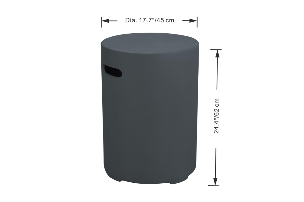 moderne gasfles beschermer rond zwart