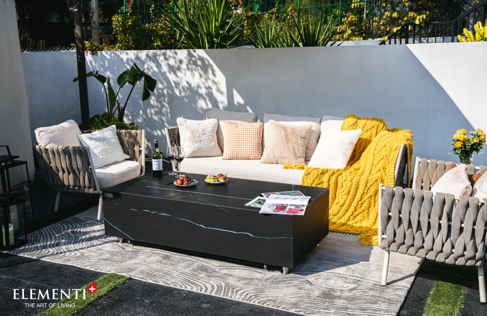 Elementi varna tuinhaard gas met marmerlook