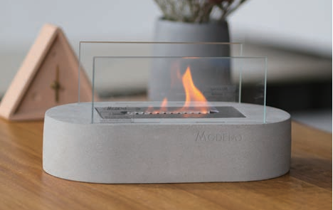 tafel bio ethanol haard met glas