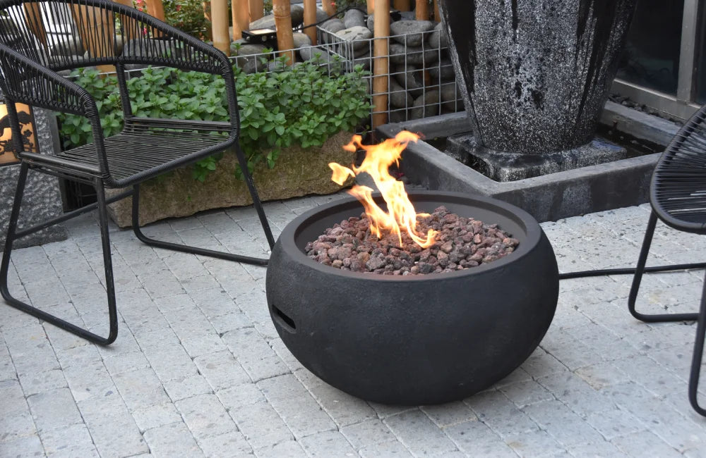 Brandende Bowl gashaard Elementi met lava stenen