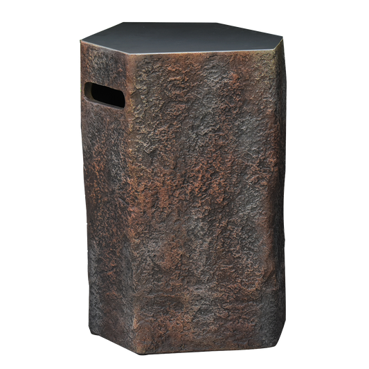 Deksel voor gasflessen, basalt natuursteen look vezelbeton, voor 11kg gasfles