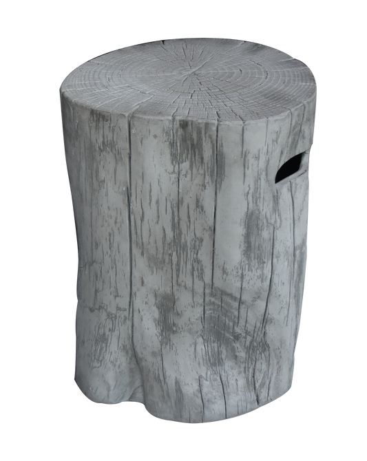 Deksel voor gasflessen, boomstam-look, lichtgrijs, Eco-Stone, voor gasfles van 11 kg