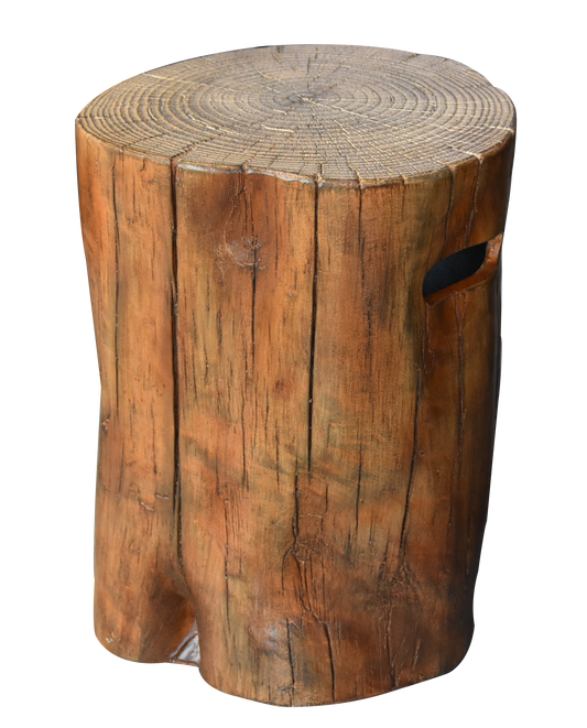 Deksel voor gasflessen, boomstam-look, bruin, Eco-Stone, voor 11kg gasfles